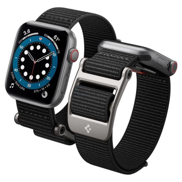 Spigen Durapro Flex csereszíj Apple Watch 4 / 5 / 6 / 7 / 8 / 9 / SE / Ultra (42 / 44 / 45 / 49 mm) fekete