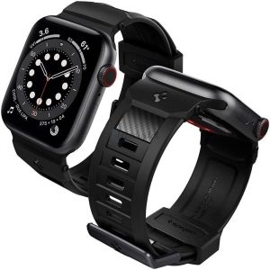 Spigen Rugged csereszíj Apple Watch 4/5/6/7/8/SE (38/40/41mm) fekete