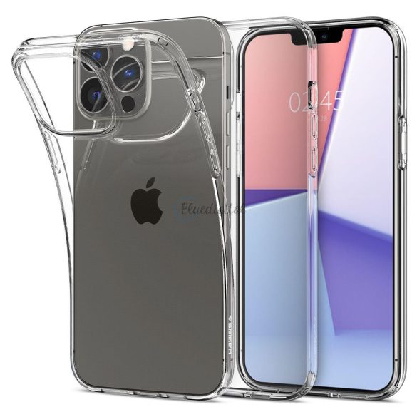 Spigen Liquid Crystal telefontok iPhone 13 Pro MAX vékony Gél tok Átlátszó