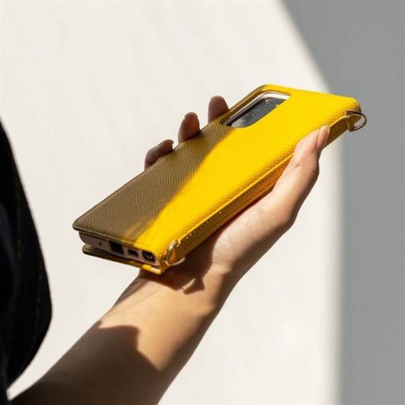 Ringke Folio aláírása valódi bőrtok füllel és vállpánttal Samsung Galaxy Note 20 fekete (FS79R55) telefontok