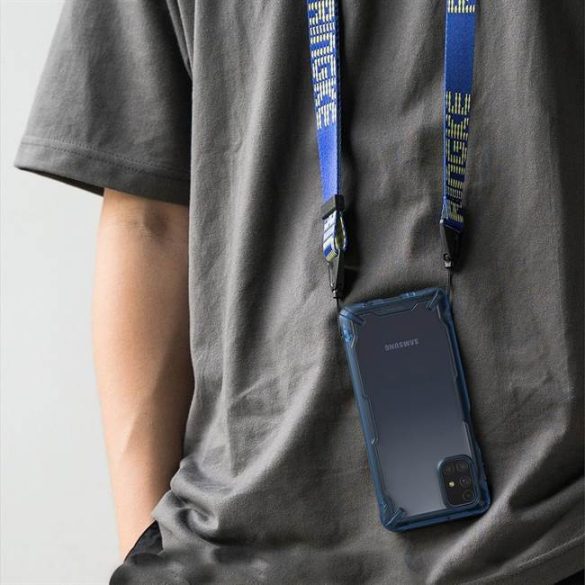 Ringke Fusion X tartós PC Tok TPU Bumper Samsung Galaxy M31s kék (FUSG0064) telefontok
