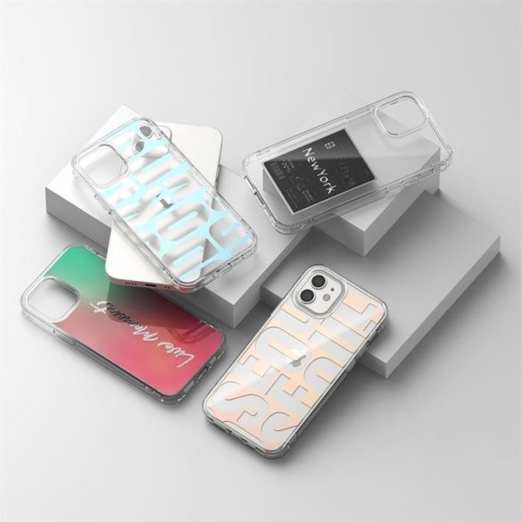 Ringke Fusion design PC Tok TPU Bumper iPhone 12 mini rózsaszín-zöld (GNAP0020)