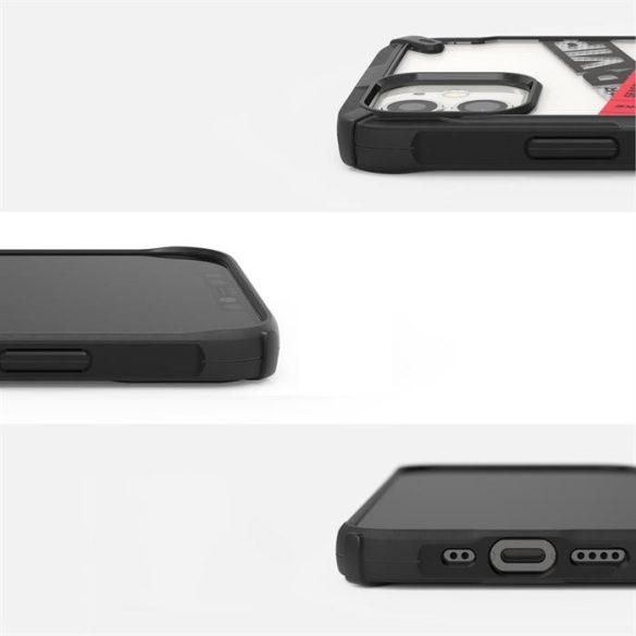 Ringke Fusion X design tartós PC Tok TPU Bumper iPhone 12 mini fekete (rutin) (XDAP0020)