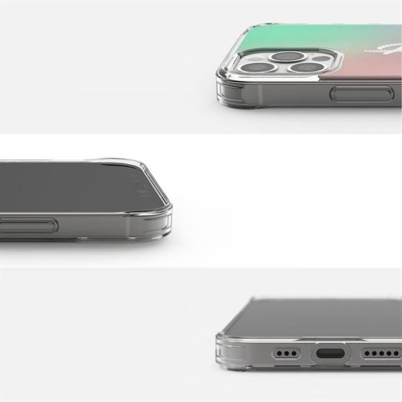 Ringke Fusion design PC Tok TPU Bumper iPhone 12 Pro Max rózsaszín-zöld (GNAP0028)
