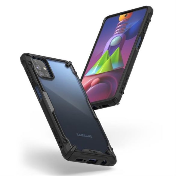 Ringke Fusion X tartós PC Tok TPU Bumper Samsung Galaxy M51 fekete (FUSG0065) telefontok
