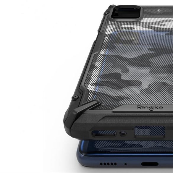 Ringke Fusion X design tartós PC Tok TPU Bumper Samsung Galaxy M51 Camo Fekete (XDSG0043) telefontok