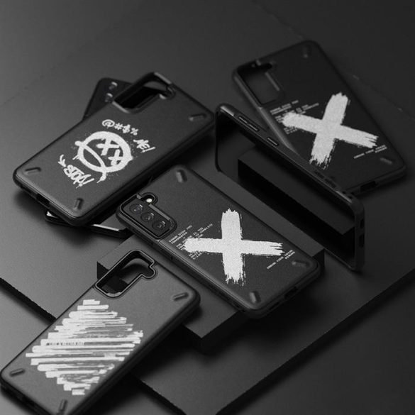 Ringke Onyx Design Tartós TPU tok Samsung Galaxy S21 + 5G (S21 Plus 5G) fekete (Paint) (OXAP0054)