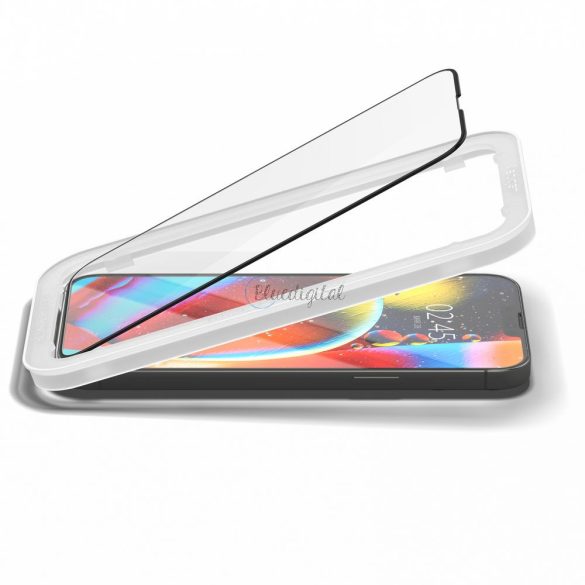 Spigen Alm üveg FC 2PCS Teljes képernyős edzett üveg tempered glass iPhone 13 Pro Max fekete keretes