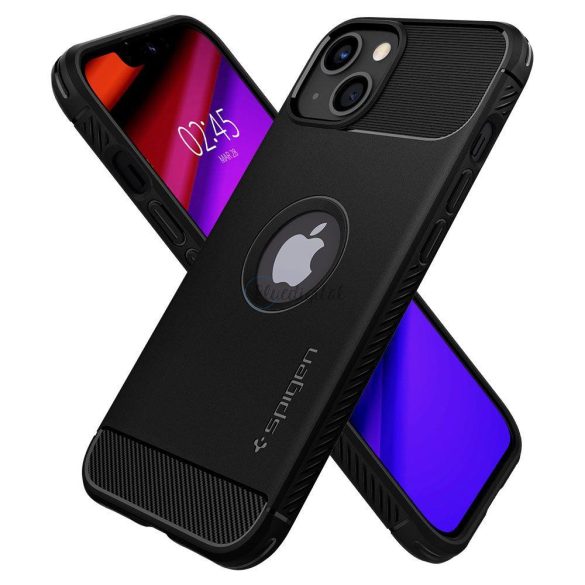 Spigen Rugged Armor tok iPhone 13 ütésálló matt fekete