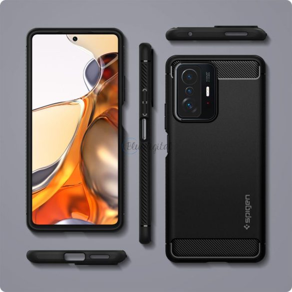 Spigen Rugged Armor Xiaomi 11t 5g / 11t Pro 5G matt fekete tok