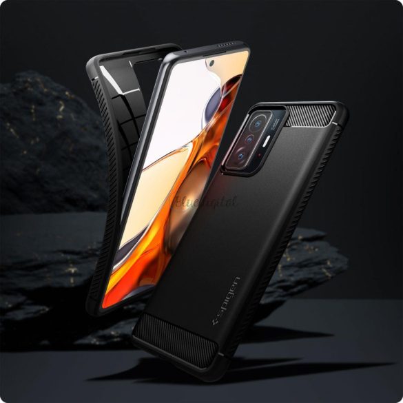 Spigen Rugged Armor Xiaomi 11t 5g / 11t Pro 5G matt fekete tok