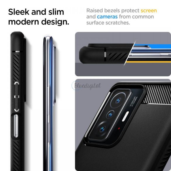 Spigen Rugged Armor Xiaomi 11t 5g / 11t Pro 5G matt fekete tok