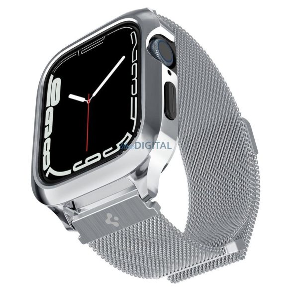 Spigen Metal Fit "Pro" csereszíj Apple Watch 4 / 5 / 6 / 7 / 8 / 9 / SE (44 / 45 mm) ezüst színű