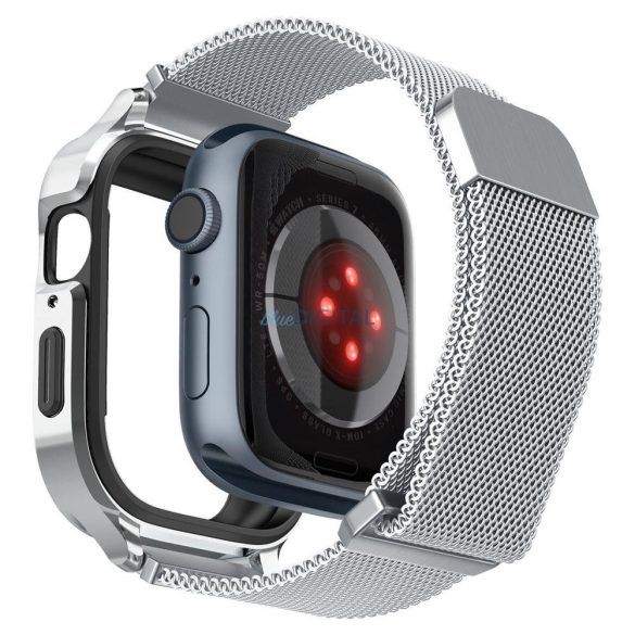 Spigen Metal Fit "Pro" csereszíj Apple Watch 4 / 5 / 6 / 7 / 8 / 9 / SE (44 / 45 mm) ezüst színű