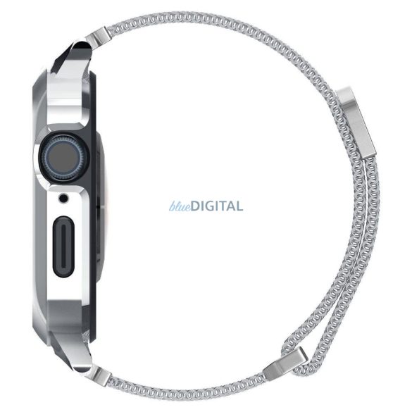 Spigen Metal Fit "Pro" csereszíj Apple Watch 4 / 5 / 6 / 7 / 8 / 9 / SE (44 / 45 mm) ezüst színű