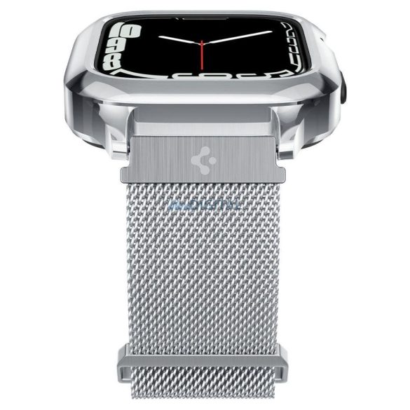 Spigen Metal Fit "Pro" csereszíj Apple Watch 4 / 5 / 6 / 7 / 8 / 9 / SE (44 / 45 mm) ezüst színű