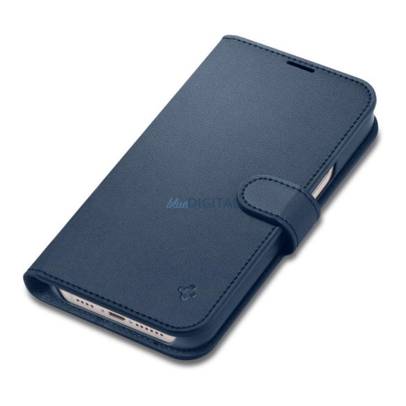 Spigen Wallet S Bőr Flip pénztárca iPhone 14 készülékhez Kék