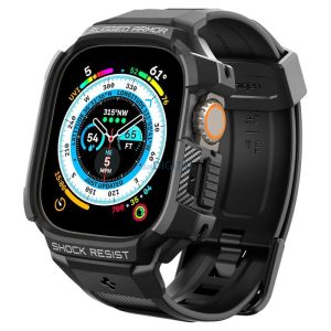 SPIGEN RUGGED ARMOR "PRO" APPLE WATCH ULTRA (49 MM) fekete szíj és tok