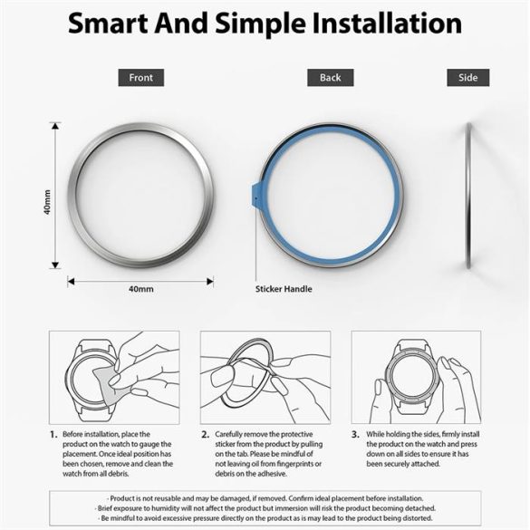 Ringke Bezel okosóra kiegészítő Samsung Galaxy Watch 5 40mm / 4 40mm fekete