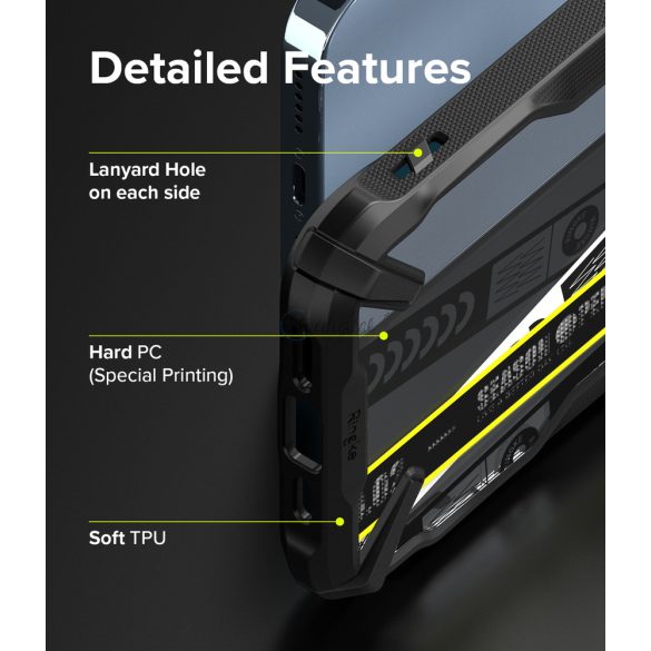 Ringke Fusion X design tartós PC Tok TPU Bumper iPhone 13 Pro Max fekete (Ticket sáv) (FXD555E43)