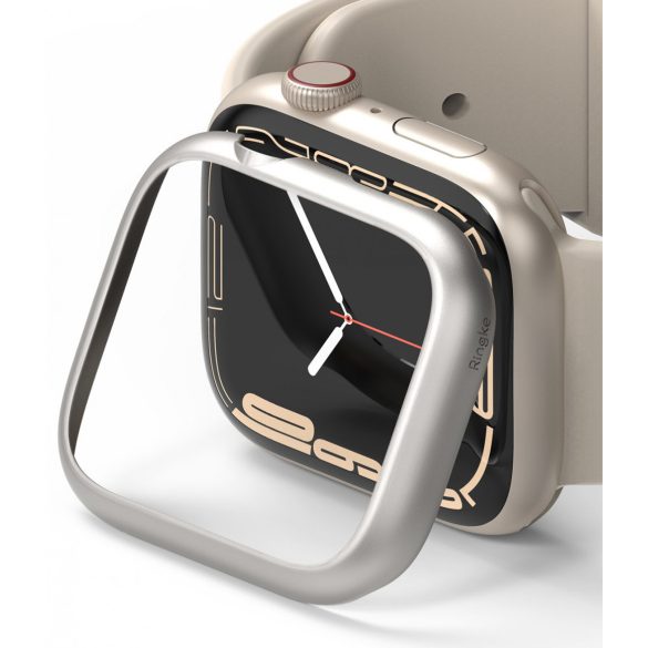 Ringke Bezel stílusos acél védőborítás Apple Watch 7 41mm-es ezüst (AW7-41-09) tok