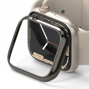 Ringke Bezel stílusos acél védőborítás Apple Watch 7 41 mm-es fényes grafit (AW7-41-11) tok