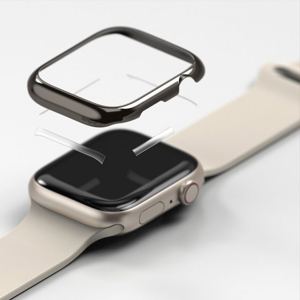Ringke Bezel stílusos acél védőborítás Apple Watch 7 41 mm-es fényes grafit (AW7-41-11) tok