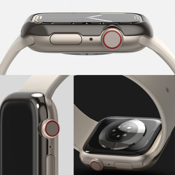 Ringke Bezel stílusos acél védőborítás Apple Watch 7 41 mm-es fényes grafit (AW7-41-11) tok