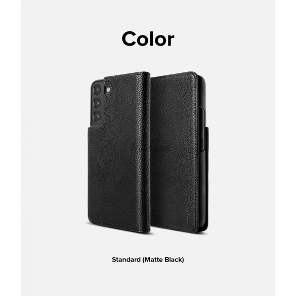 Ringke Folio Signature Flip bőr tok Samsung Galaxy S22 + (S22 Plus) fekete (FSS118R262)
