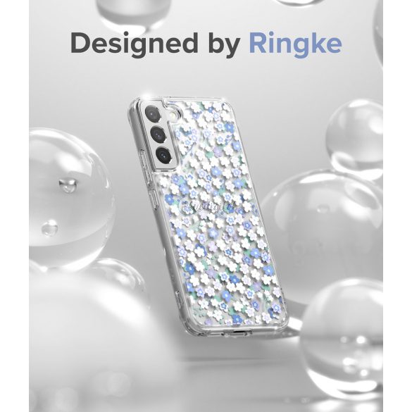 Ringke Fusion design ütésálló tok Gel tok Samsung Galaxy S22 + (S22 Plus) átlátszó (Virág) (F593R31)