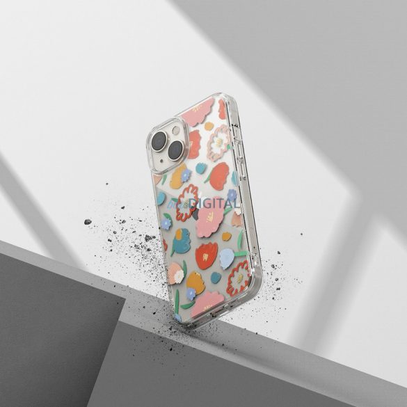 Ringke Fusion Design páncélozott tok gélkerettel iPhone 14 Plus átlátszó (virágos) (FD637E31)