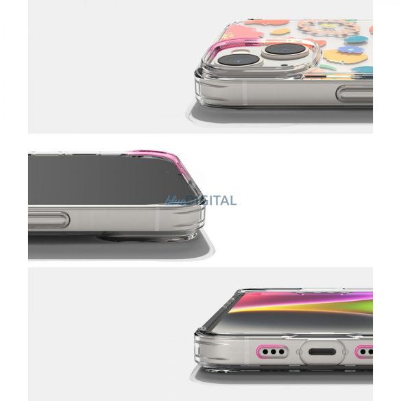 Ringke Fusion Design páncélozott tok gélkerettel iPhone 14 Plus átlátszó (virágos) (FD637E31)