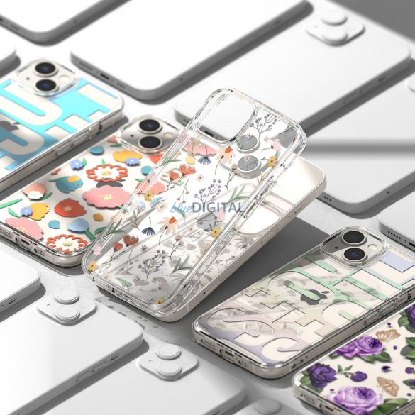 Ringke Fusion Design páncélozott tok zselés kerettel iPhone 14 Plus átlátszó (száraz virágok) (FD637E30)