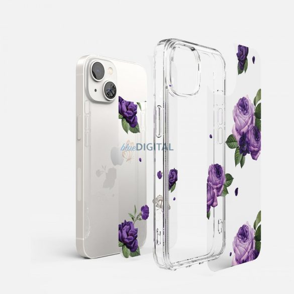 Ringke Fusion Design páncélozott tok zselés kerettel iPhone 14 Plus átlátszó (lila rózsa) (FD637E29)