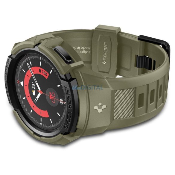 Spigen RUGGED ARMOR "PRO" GALAXY Watch 5 PRO (45MM) VINTAGE keki szíj és tok