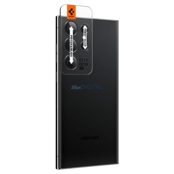 Spigen OPTIK.TR "EZ FIT" kameravédő fólia 2db Samsung Galaxy S23 Ultra fekete