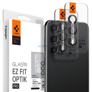 Spigen OPTIK.TR "EZ FIT" kameravédő fólia 2db Samsung Galaxy S23 / Samsung Galaxy S23+ PLUS fekete