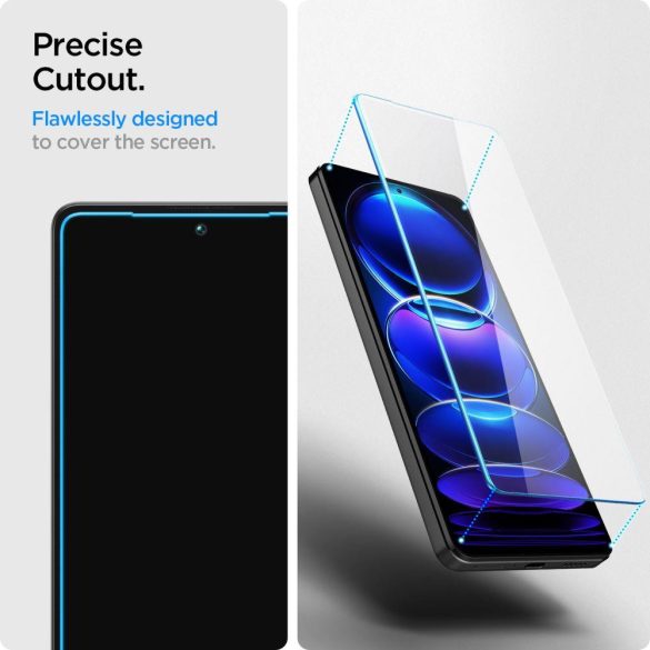 Edzett üveg képernyővédő 2 db. Xiaomi Redmi Note 12 Pro 5G / 12 Pro+ 5G / Poco X5 Pro 5G Spigen fólia