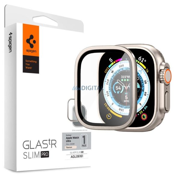 TEMPERED GLASS Spigen GLAS.TR SLIM PRO Apple Watch ULTRA (49 MM) TITÁNIUM fólia