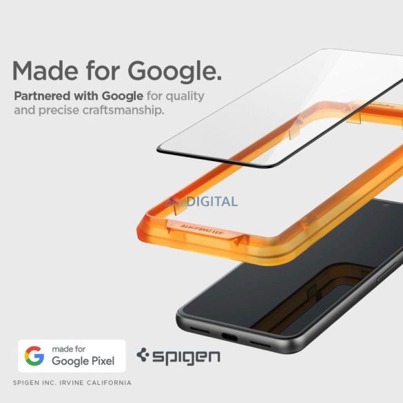 SPIGEN ALM GLASS FC EDZETT ÜVEG GOOGLE PIXEL 8 FEKETE