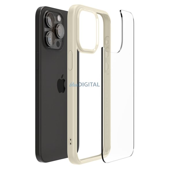 Spigen Crystal Hybrid, homokbézs - iPhone 15 Pro Max tok