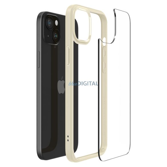 Spigen Crystal Hybrid tok iPhone 15 Plus - bézs színben