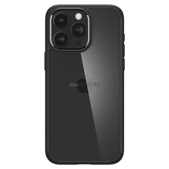 Spigen Crystal Hybrid, matt fekete - iPhone 15 Pro tok