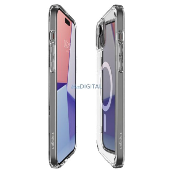 Spigen Crystal Hybrid MagSafe, fehér - iPhone 15 tok