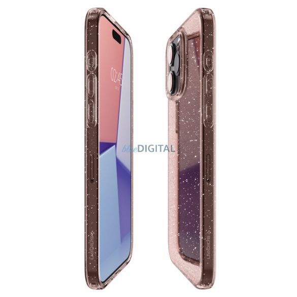 SPIGEN Liquid Crystal Glitter, rózsakvarc - iPhone 15 Pro Max tok
