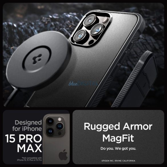 SPIGEN ROBUSZTUS Armor MAGSAFE iPhone 15 PRO MAX MATT FEKETE tok