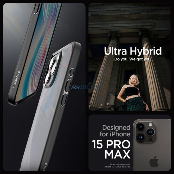 Spigen ULTRA HYBRID iPhone 15 PRO MAX MAX FROST FEKETE tok