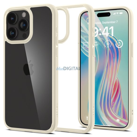 Spigen Ultra Hybrid tok iPhone 15 Pro Max - bézs színben