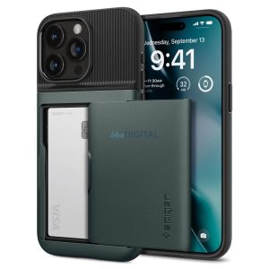 Spigen Slim Armor CS, mélység-zöld - iPhone 15 Pro Max tok