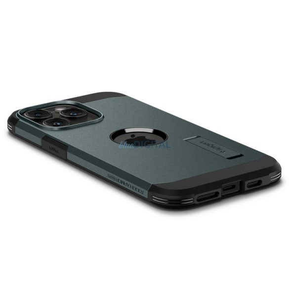 Spigen Tough Armor MagSafe tok állvány iPhone 15 Pro Max - zöld